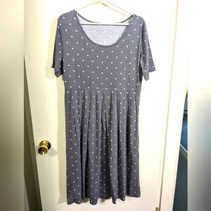 Gray and White polka dot maternity dress
